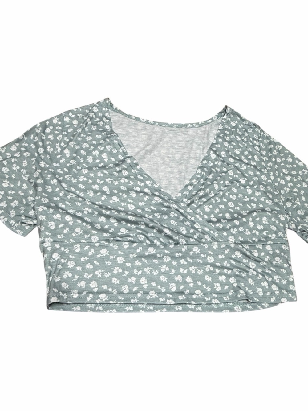Floral Wrap V-Neck Crop Top